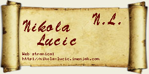 Nikola Lučić vizit kartica